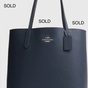 Coach Dark Blue Leather Tote